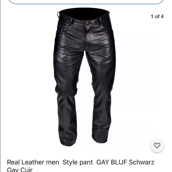 Real Leather menStyle pantGAY BLUF Schwarz